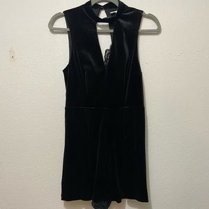 STELLA LUCE: Black Velvet Romper